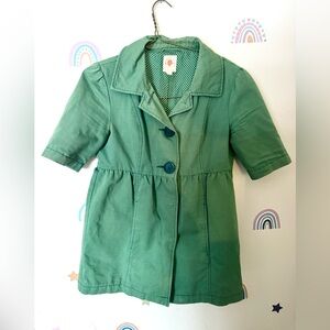 Tulle Anthropologie Green Jacket Women’s L w Empire Waist twee indie pop retro